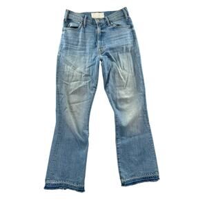 Mother Superior Jeans The Hustler Ankle Undone Hem On My Feet 26 Light Wash